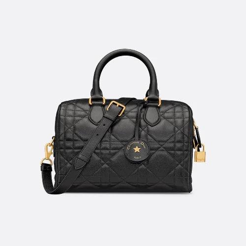 Dior Groove 25 Bag in Black Macrocannage Calfskin