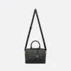 Dior Groove 25 Bag in Black Macrocannage Calfskin front view