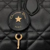 Dior Groove 25 Bag in Black Macrocannage Calfskin front view