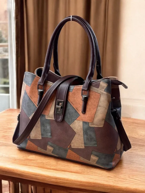 Catchy Urban Luxe Leather Handbag in black
