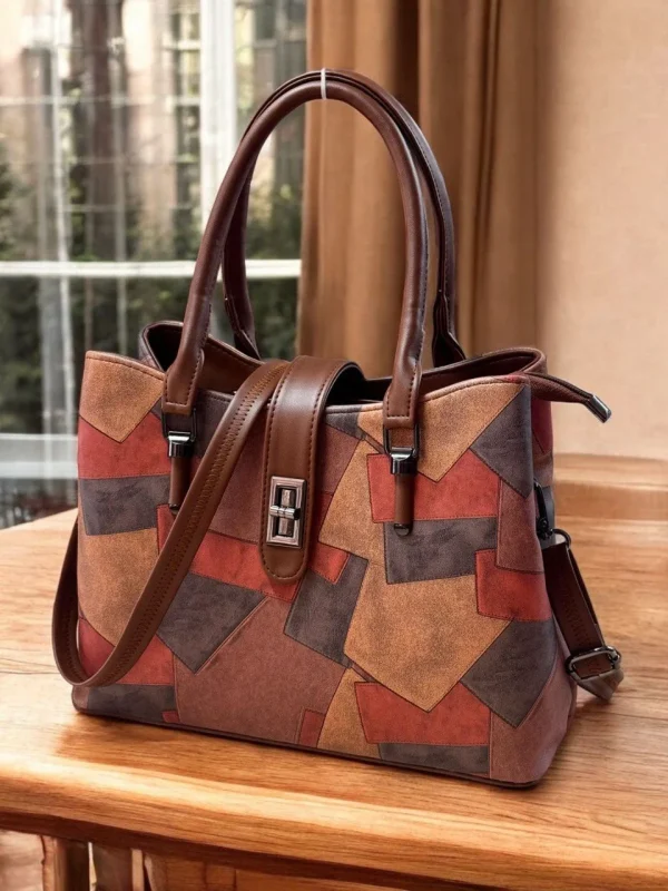 Catchy Urban Luxe Leather Handbag in black
