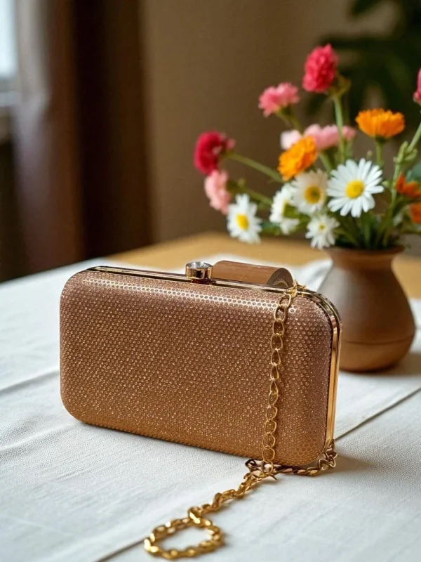 Celestia Crystal Luxe Party Clutch front view