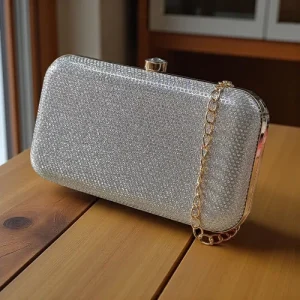 Celestia Crystal Luxe Party Clutch front view