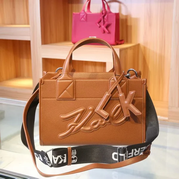 Karl Signature Top-Handle Bag in black