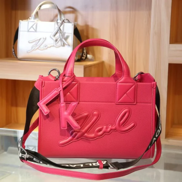 Karl Signature Top-Handle Bag in black