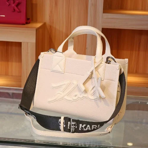 Karl Signature Top-Handle Bag in black