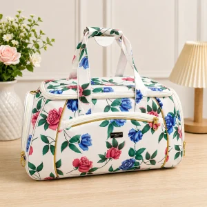 ChatGPT Image Aug 22, 2026, 04_36_09 PM Floral Printed Travel Gym Duffel Bag in use
