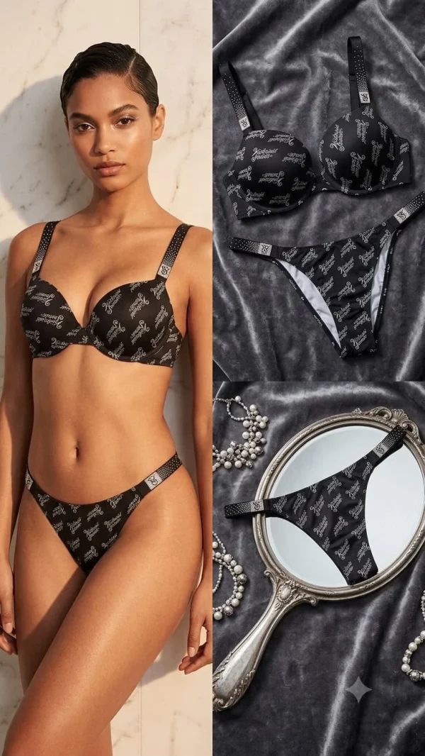 Victoria's Secret Diamond Strap Bra Set front view